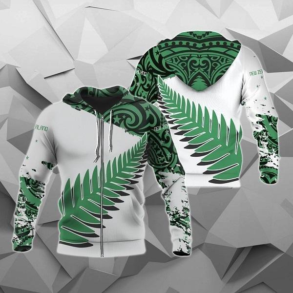 New Zealand Maori Fern Green Edition Pullover Hoodie HC1107 - Amaze Style™-Apparel