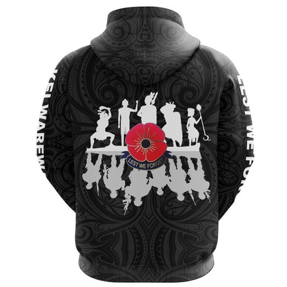 Lest We Forget Hoodie, New Zealand Warriors Anzac Pullover Hoodie HC18802 - Amaze Style™-Apparel