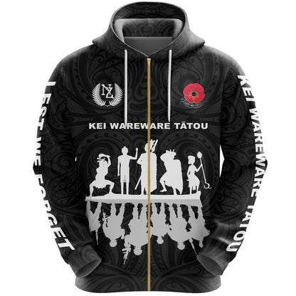 Lest We Forget Hoodie, New Zealand Warriors Anzac Pullover Hoodie HC18802 - Amaze Style™-Apparel