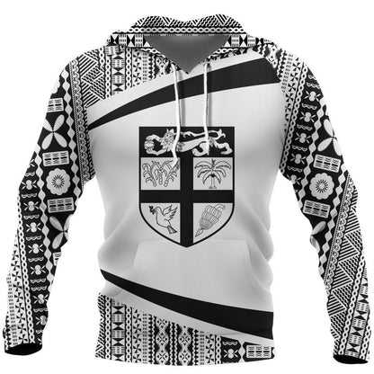 Fiji Tapa Hoodie - Circle Black - Amaze Style™-Apparel
