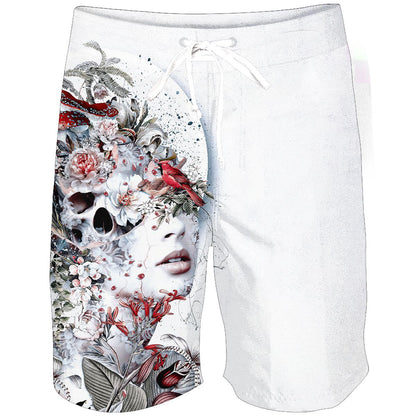 Skull Combo Hawaii Shirt Broad Short Floral