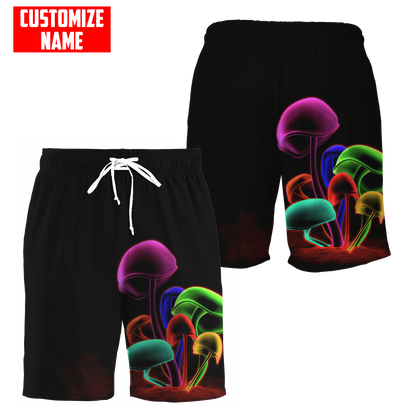 Customize Name Mushroom Hippie Combo T-Shirt And Board Short
