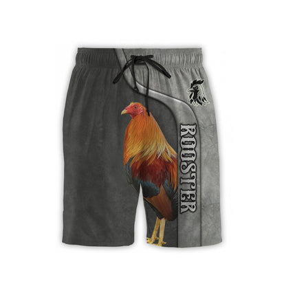 Personalized Rooster Gray Combo T Shirt Board Short