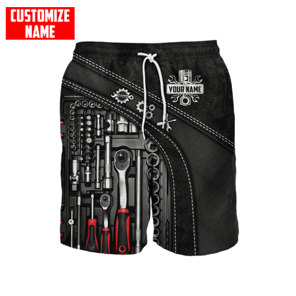 Personalized Name Mechanic 3D All Over Printed Unisex Shirts Leather