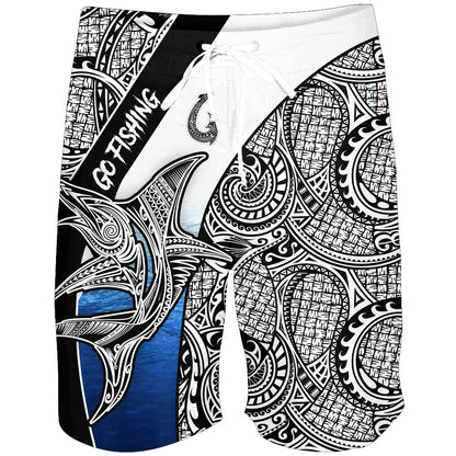Polynesia No 14 Combo T Shirt Broad Short Go Fishing Personalize