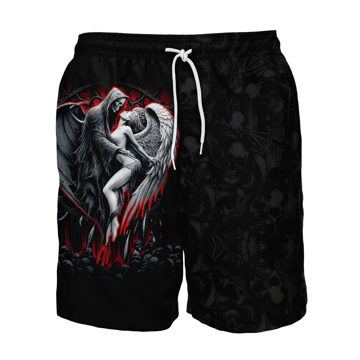 Skull and Beauty 3D All Over Printed Combo T-Shirt BoardShorts