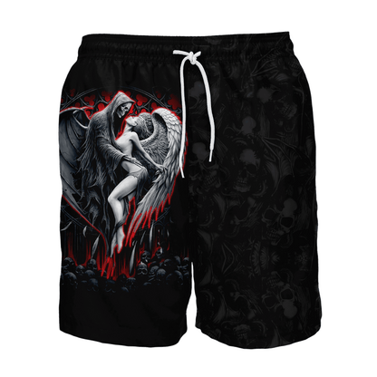 Skull and Beauty 3D All Over Printed Combo T-Shirt BoardShorts