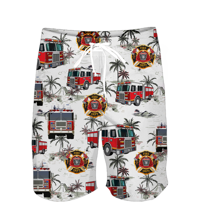 Customize Name Firefigher Combo T-Shirt And Board Short