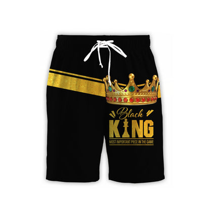 African Culture Personalize Name Black King Combo Tshirt And Boardshort ML