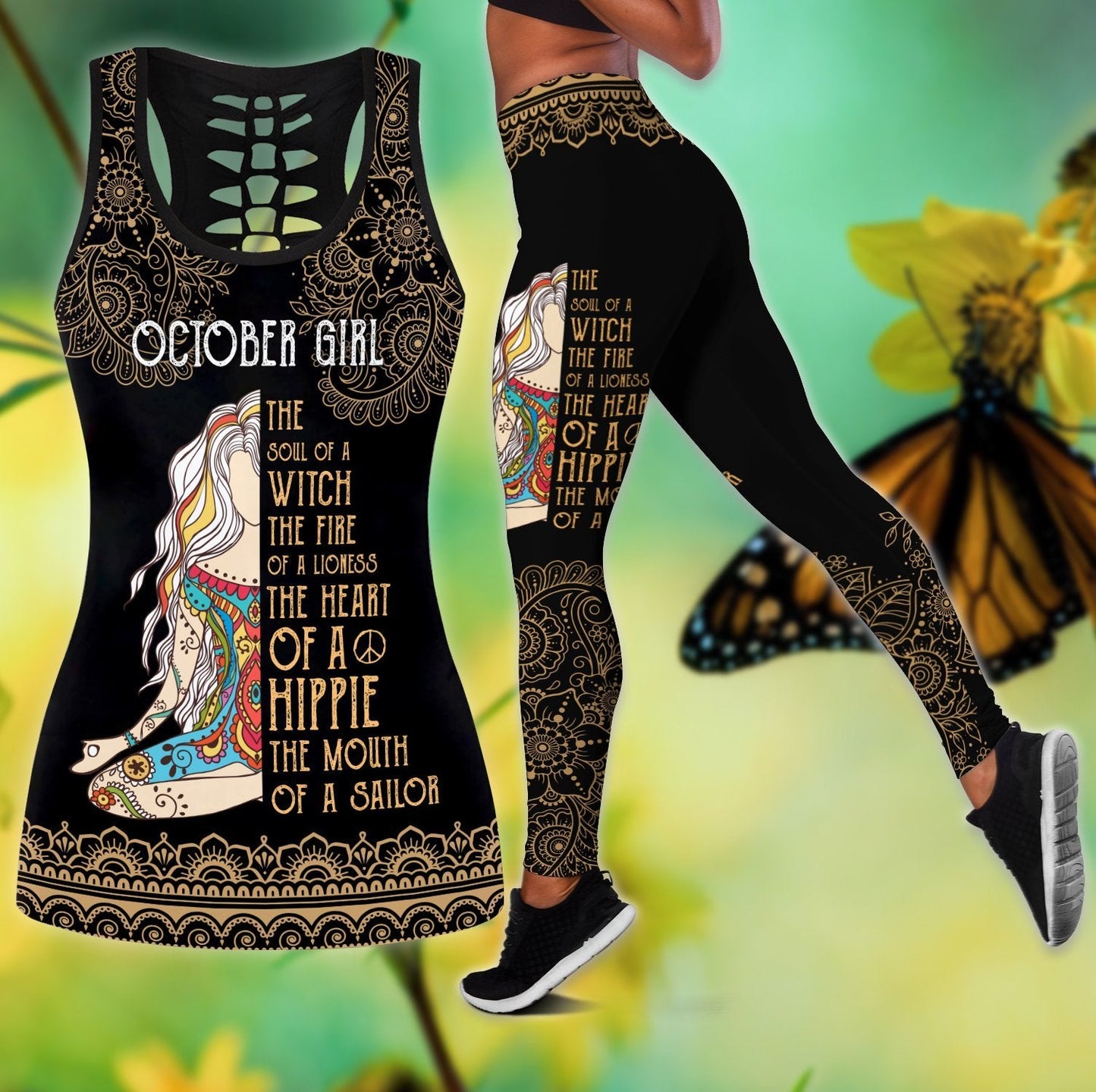 October girl The soul of a Witch Yoga Combo Legging Tank