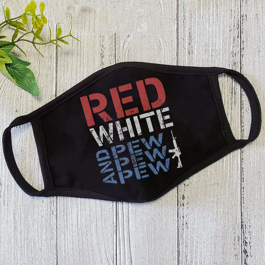 Red white and pew Veteran Faith Mask HC