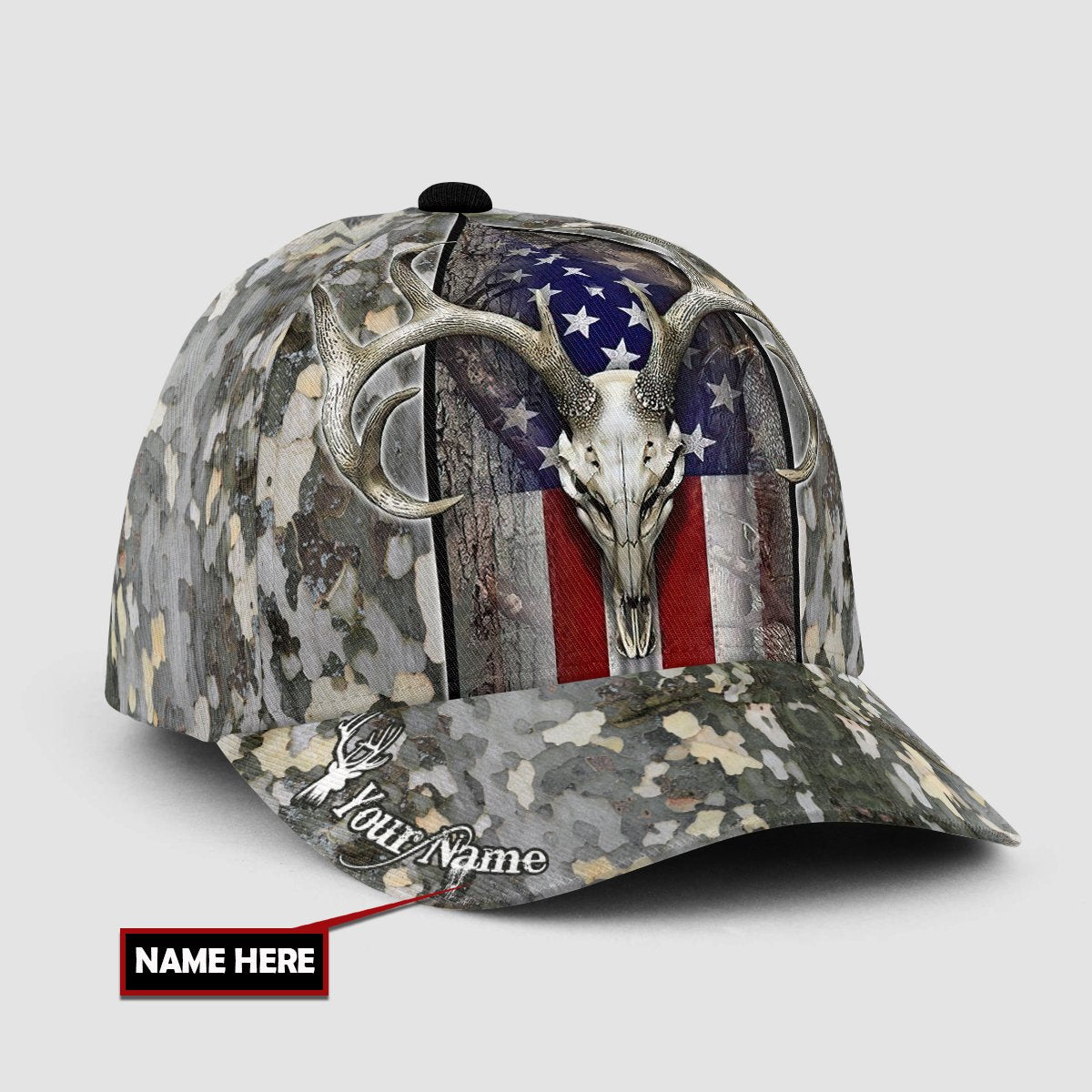 Personalized Name Hunting Classic Cap Skull