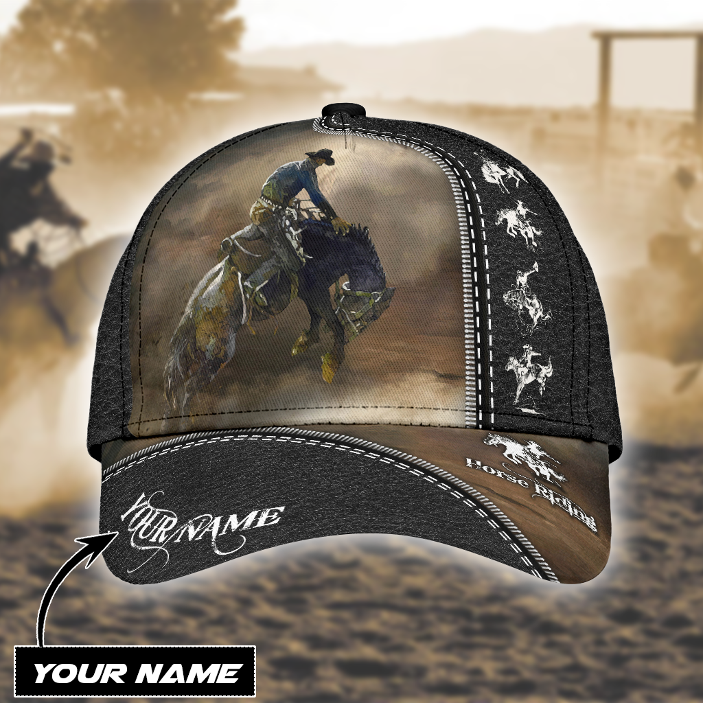 Personalized Name Rodeo Classic Cap Horse Riding Art