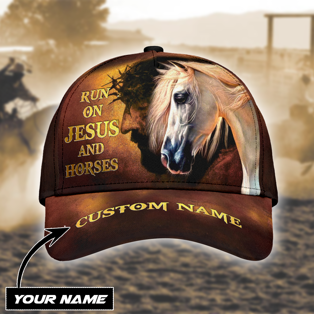 Personalized Name Rodeo Classic Cap Runs On Jesus And Horses Ver 4