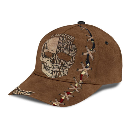 Personalized Name Carpenter Classic Cap Skull