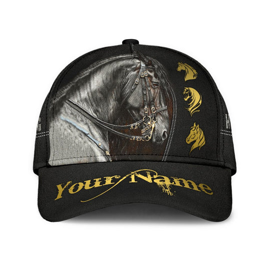 Personalized Name Rodeo Classic Cap Black Horse