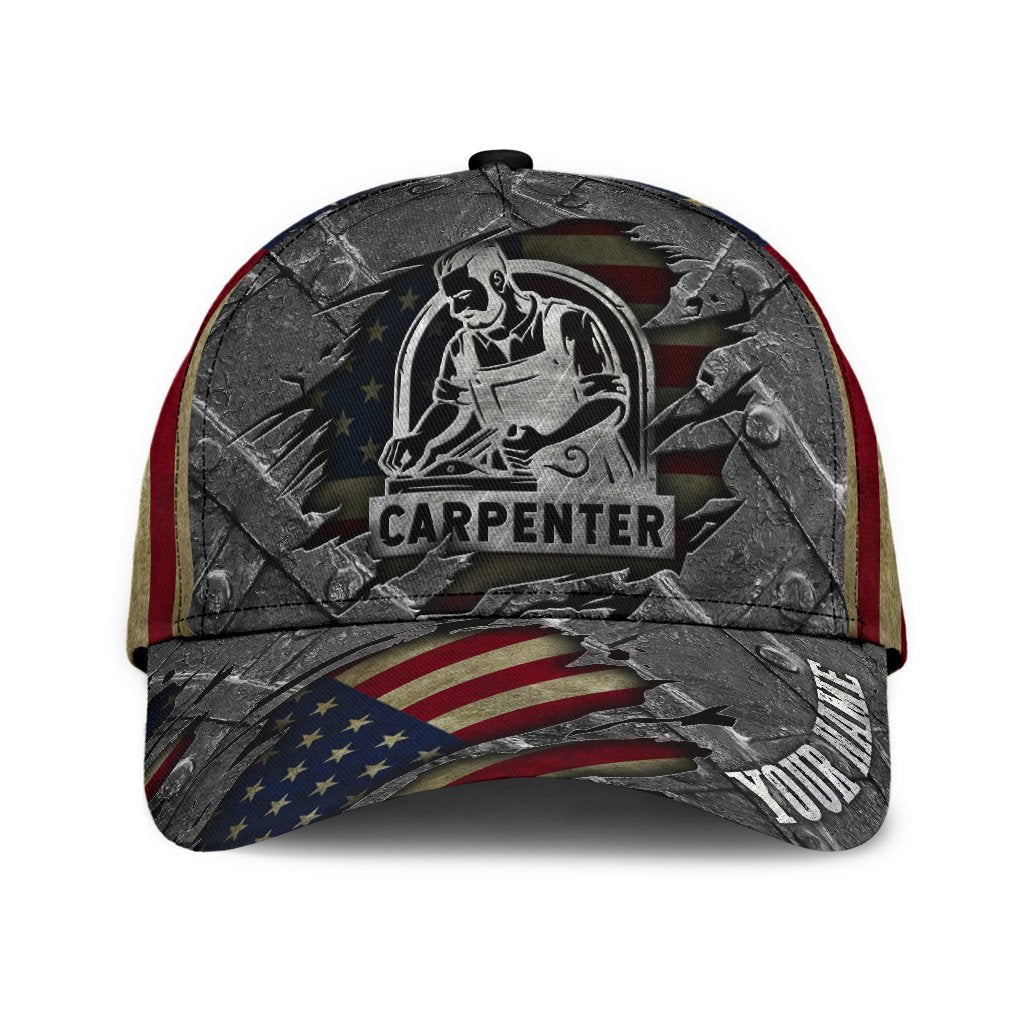 Personalized Name American Carpenter Classic Cap