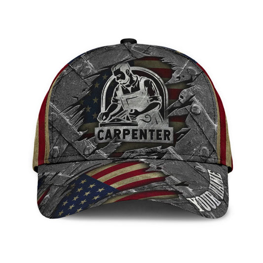 Personalized Name American Carpenter Classic Cap