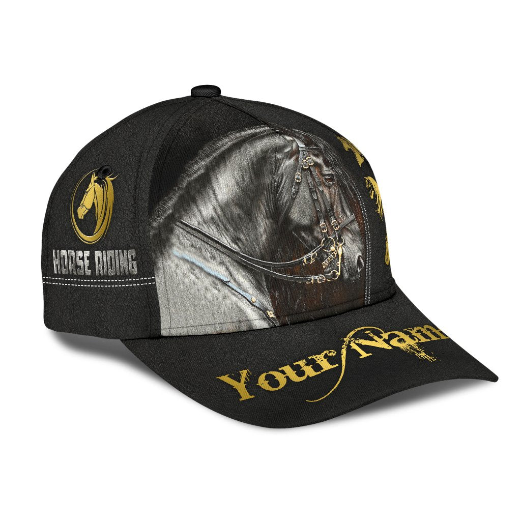 Personalized Name Rodeo Classic Cap Black Horse