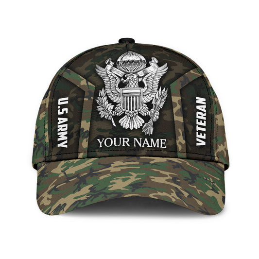 US Army Veteran Personalized Name Classic Cap