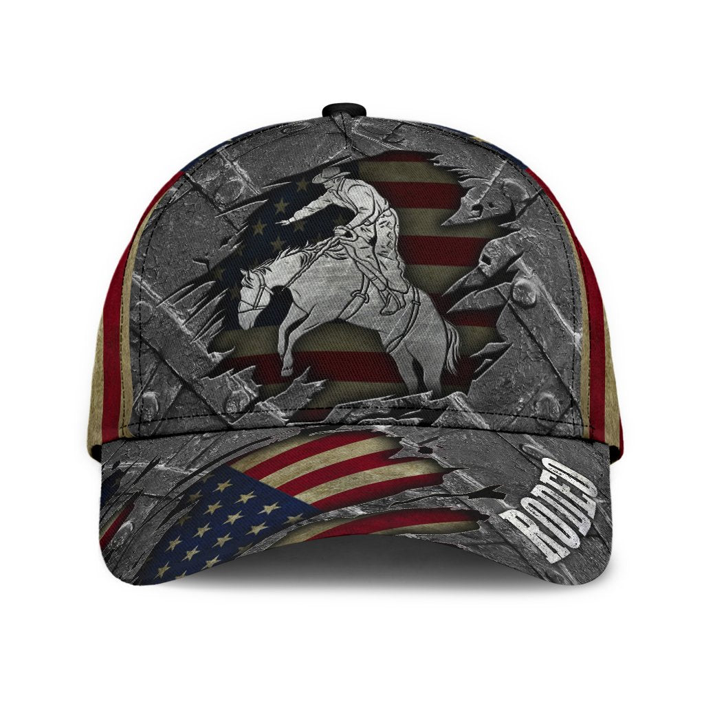 Personalized Name Rodeo Classic Cap American Horse Rider – Tmarctee