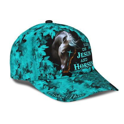 Personalized Name Rodeo Classic Cap Runs On Jesus And Horses