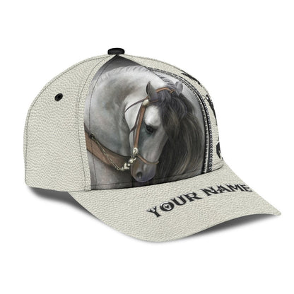 Personalized Name Rodeo Classic Cap Horse Riding Art White