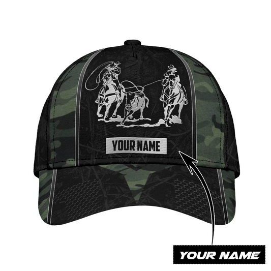 Personalized Name Rodeo Classic Cap Green Camo