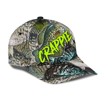 Crappie on skin Fishing hat Hook 3D design print Cap