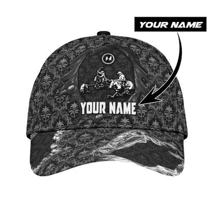 Personalized Name Bull Riding Classic Cap Team Roping Black