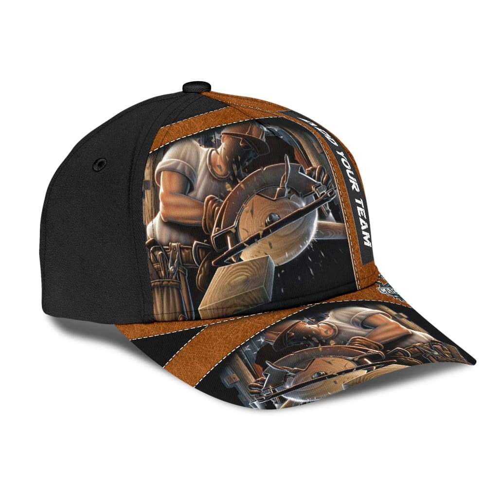 Personalized Name Carpenter Classic Cap Leather Texture