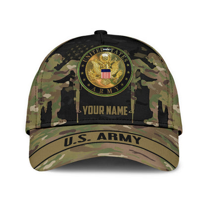 US Army Veteran Personalized Name Classic Cap