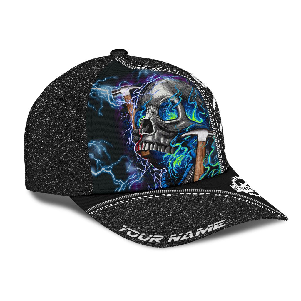 Personalized Name Carpenter Classic Cap Skull