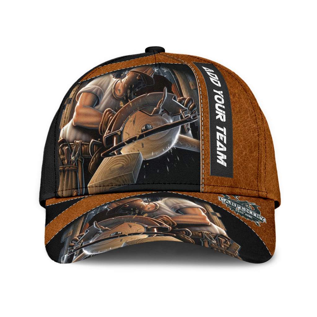 Personalized Name Carpenter Classic Cap Leather Texture