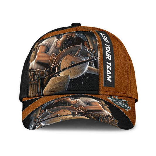Personalized Name Carpenter Classic Cap Leather Texture