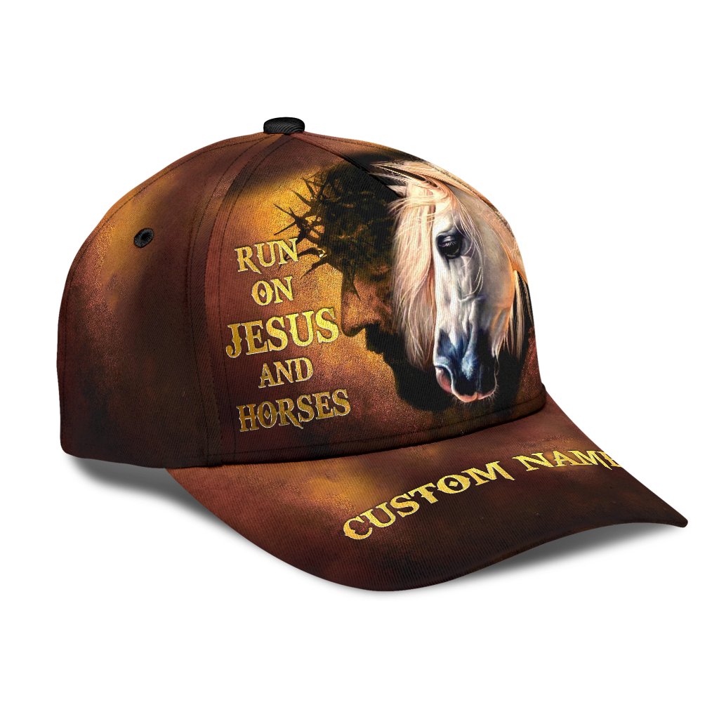 Personalized Name Rodeo Classic Cap Runs On Jesus And Horses Ver 4