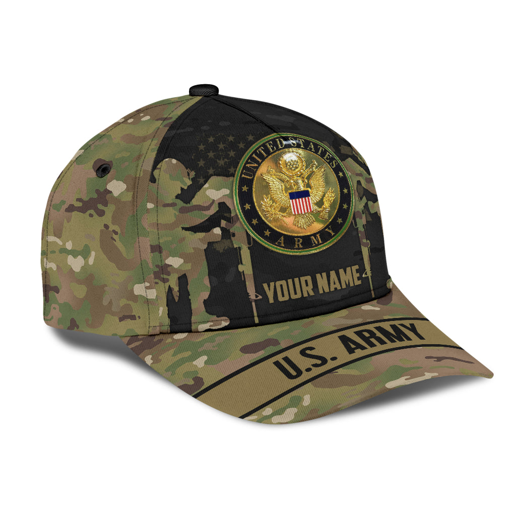 US Army Veteran Personalized Name Classic Cap