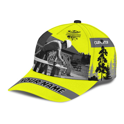 Personalized Name Carpenter Classic Cap Yellow Neon