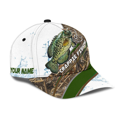 Custom Name Crappie Fishing hat Hook 3D design print Cap