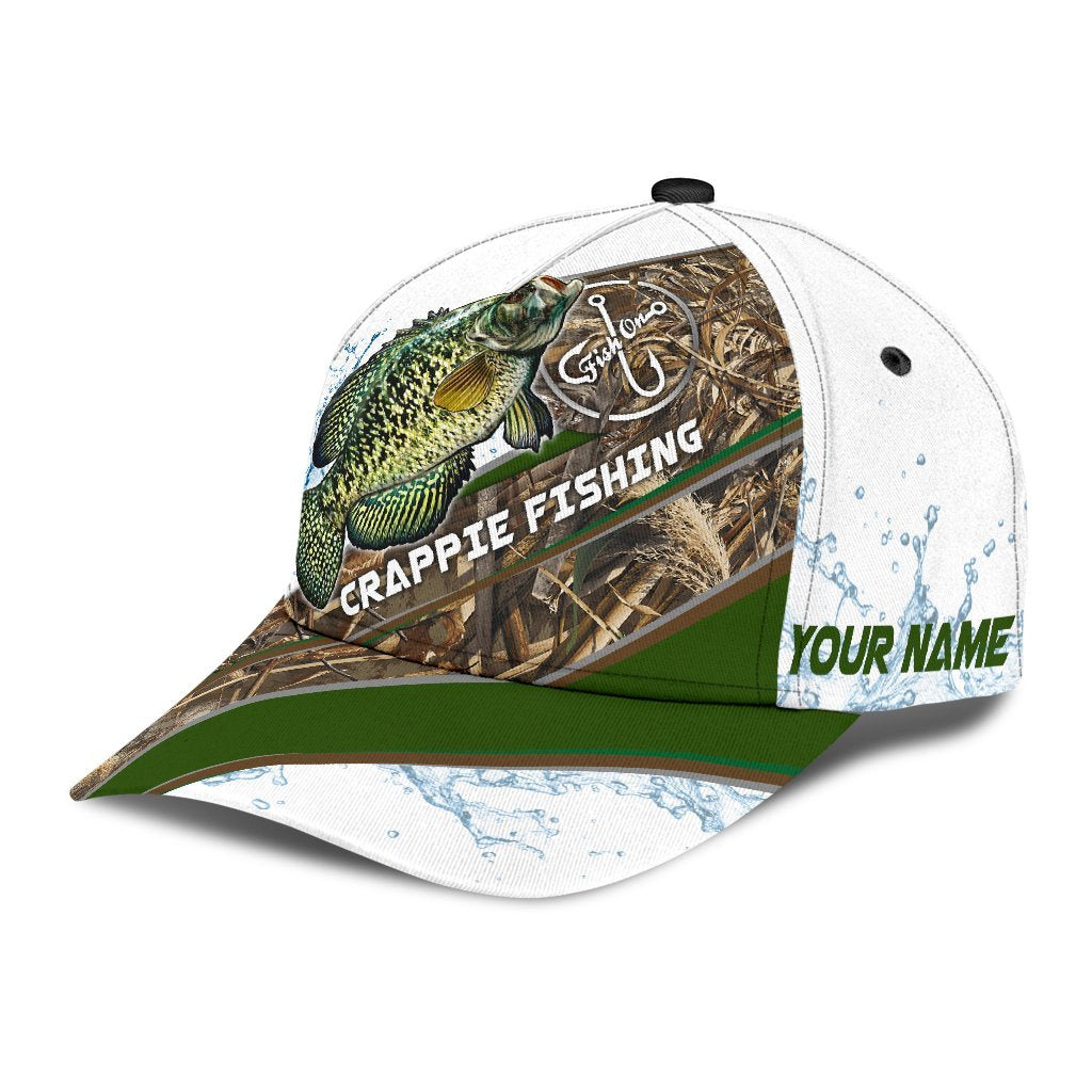 Custom Name Crappie Fishing hat Hook 3D design print Cap