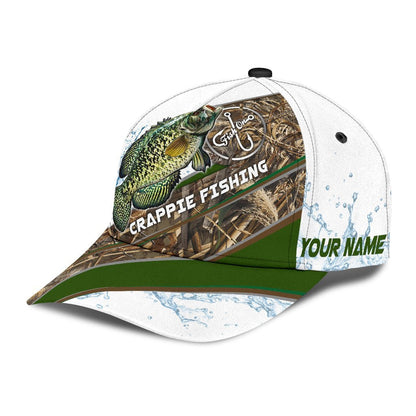 Custom Name Crappie Fishing hat Hook 3D design print Cap