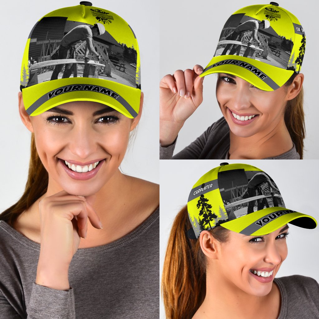 Personalized Name Carpenter Classic Cap Yellow Neon