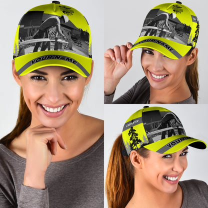 Personalized Name Carpenter Classic Cap Yellow Neon