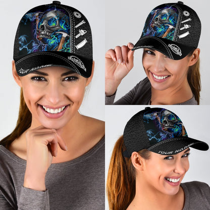 Personalized Name Carpenter Classic Cap Skull