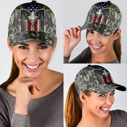 Personalized Name Hunting Classic Cap Skull