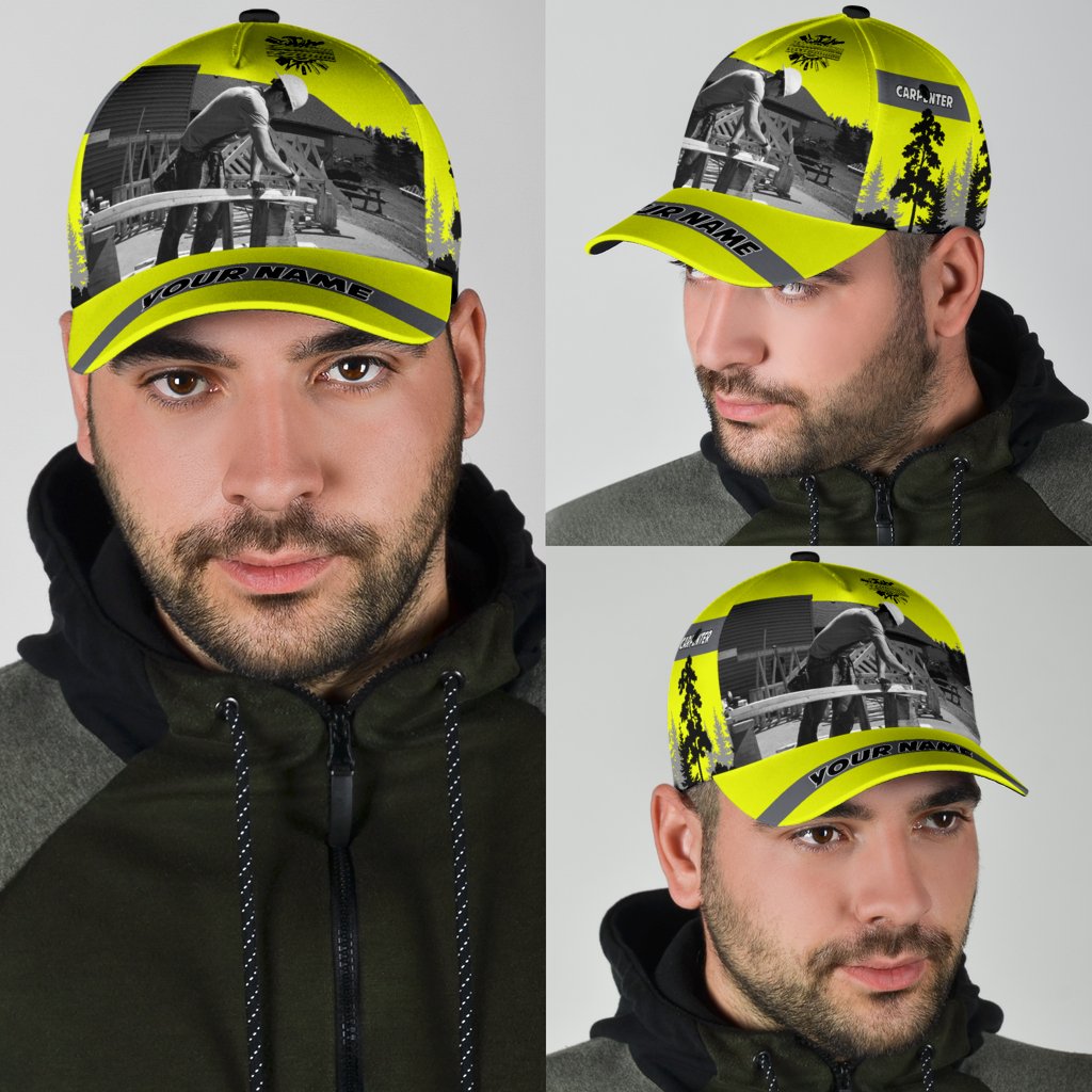 Personalized Name Carpenter Classic Cap Yellow Neon
