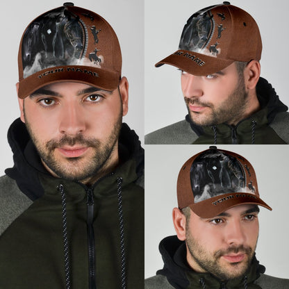 Personalized Name Rodeo Classic Cap Black Horses Ver 2