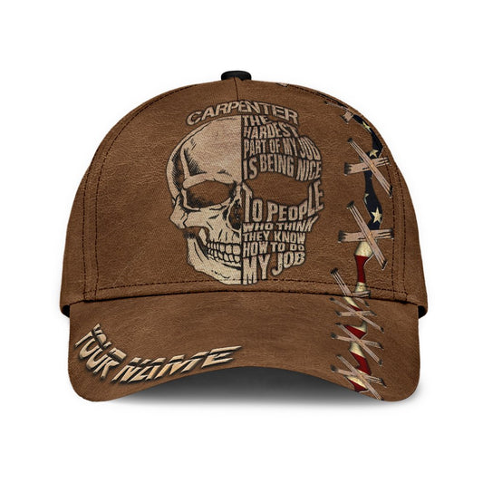 Personalized Name Carpenter Classic Cap Skull