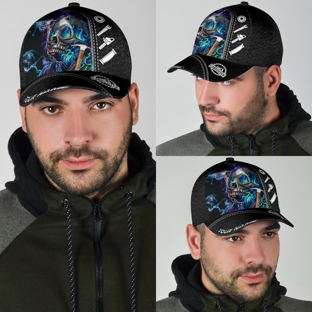 Personalized Name Carpenter Classic Cap Skull