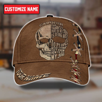 Personalized Name Carpenter Classic Cap Skull